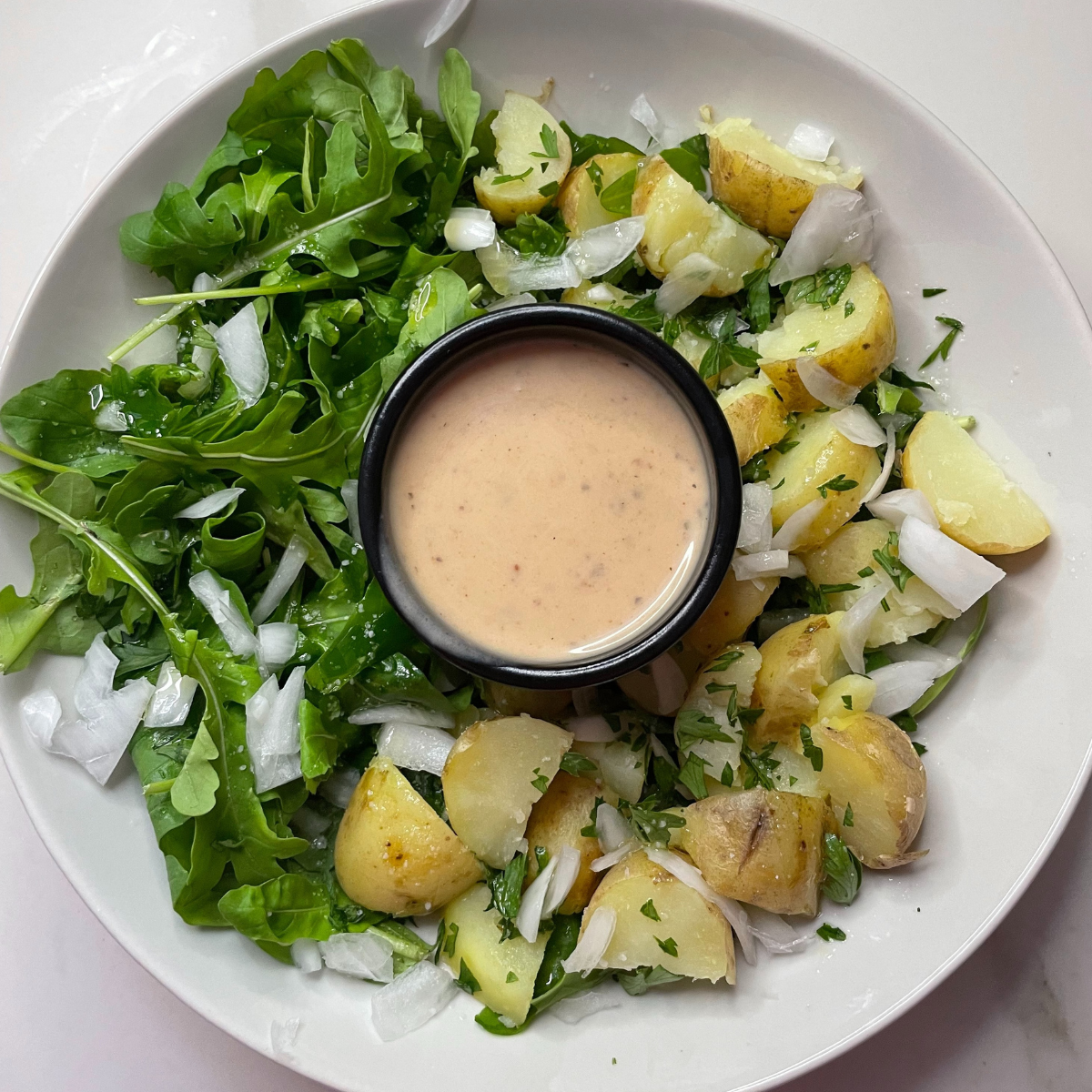 Ensalada de patata y rúcula